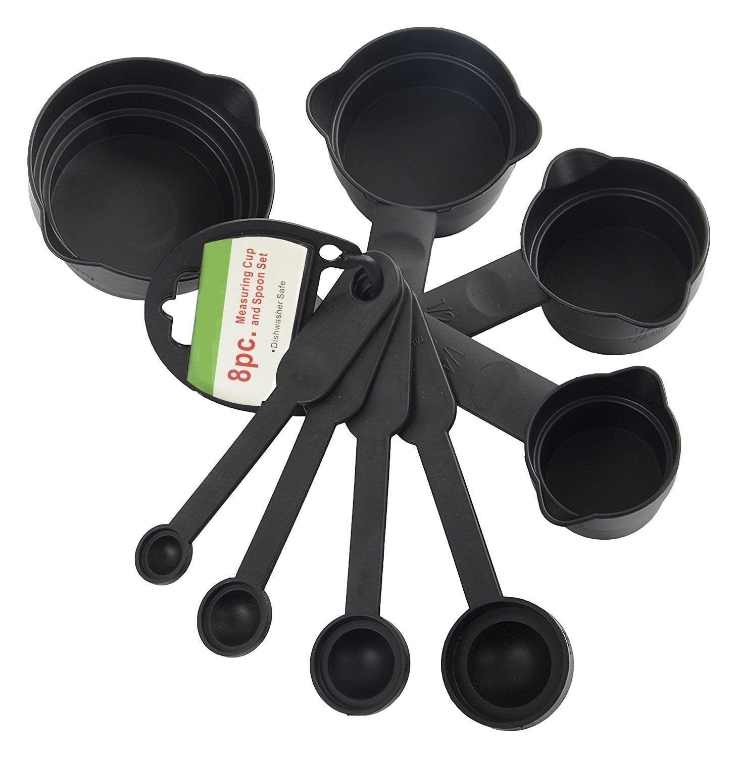 106 Plastic Measuring Cups And Spoons (8 Pcs Black) 106 Plastic Measuring Cups And Spoons (8 Pcs Black)